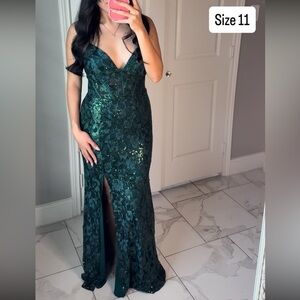 Elegant Green Sequin Gown